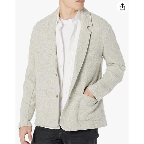New Vince Men's Wool Fleece 2 Button Blazer Light Heather Gray XL Stretch - Picture 2 of 8